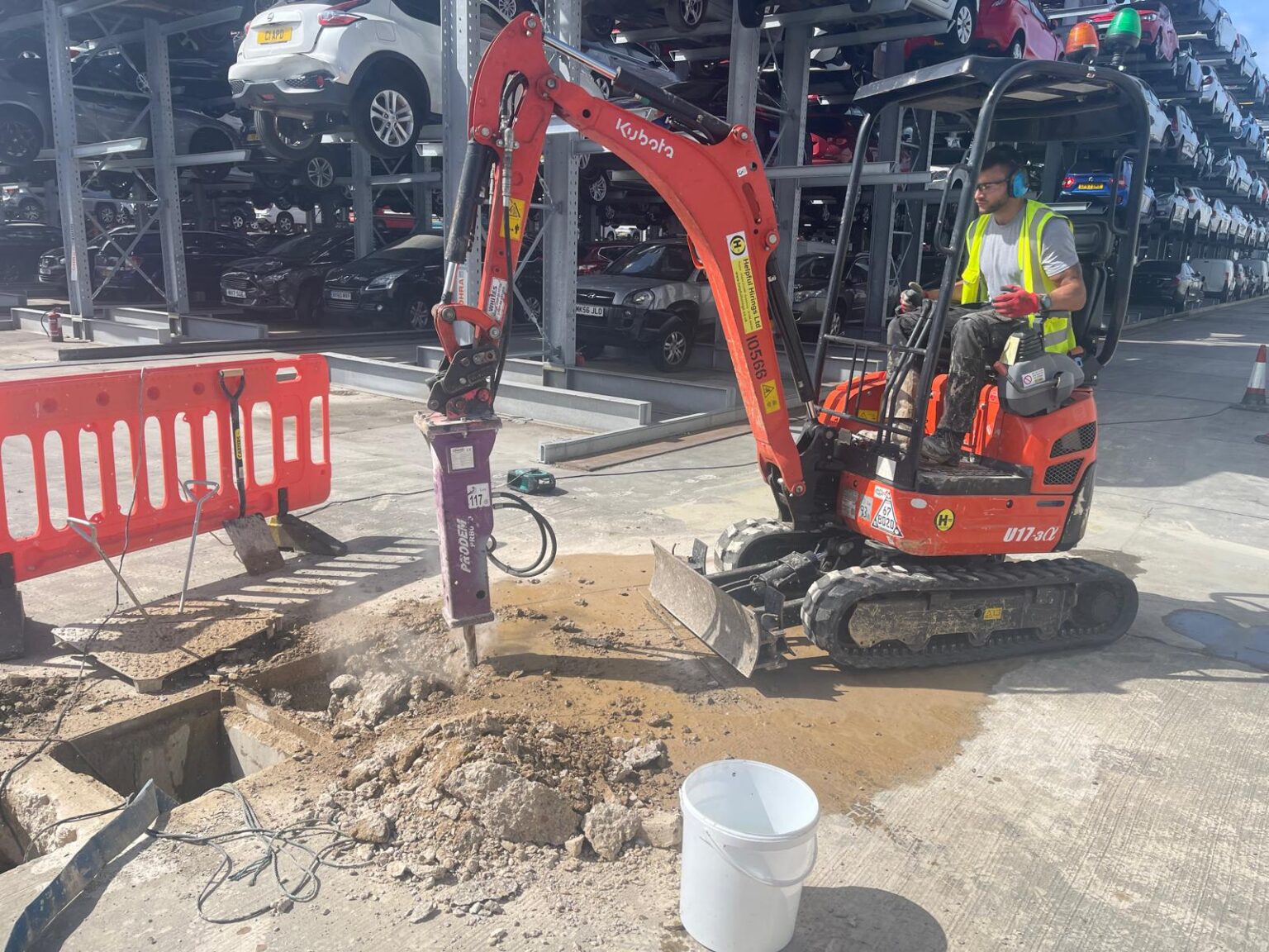 Solar Panel Ground Cables installation in reinforced concrete