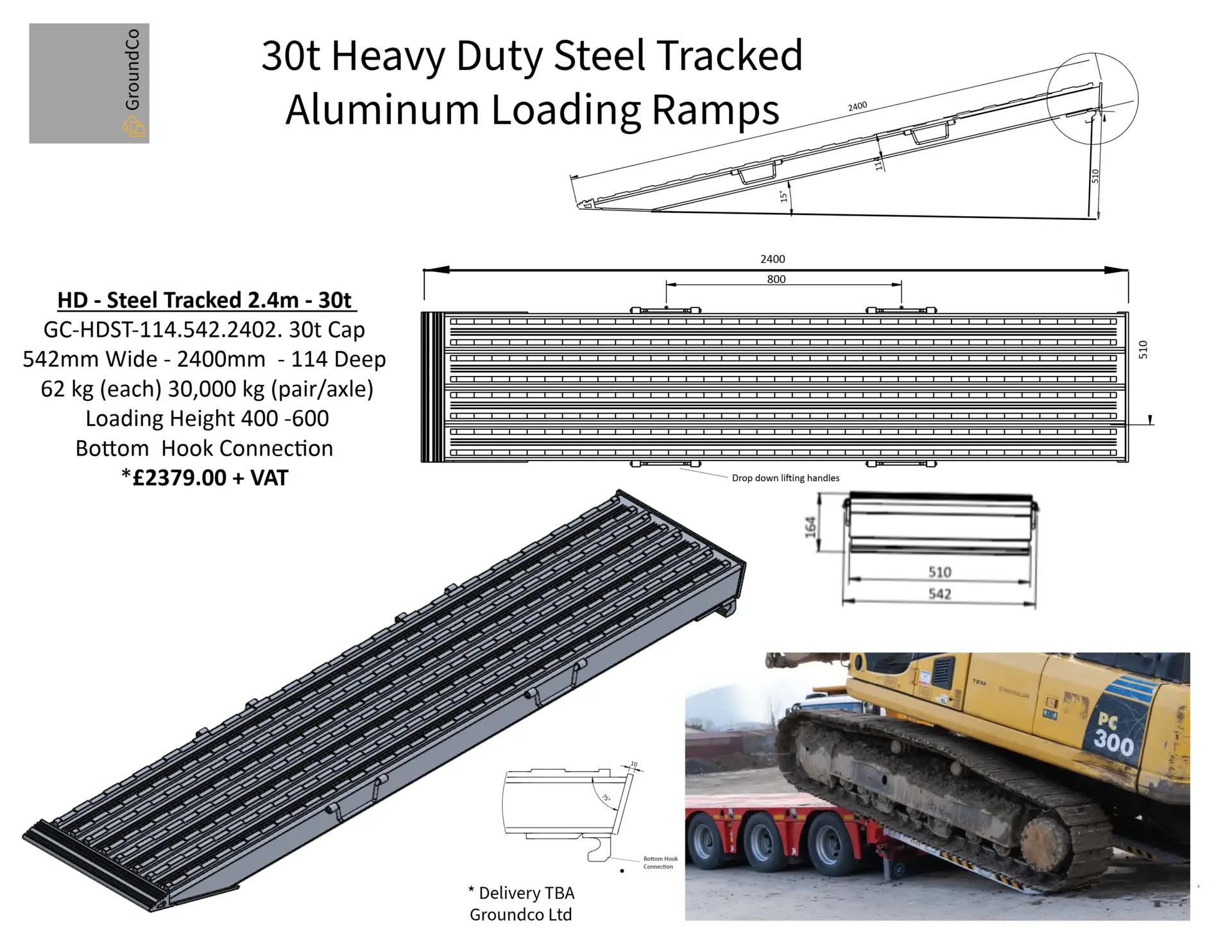 30t-Steel-Tracked-Aluminium-Loading Ramp