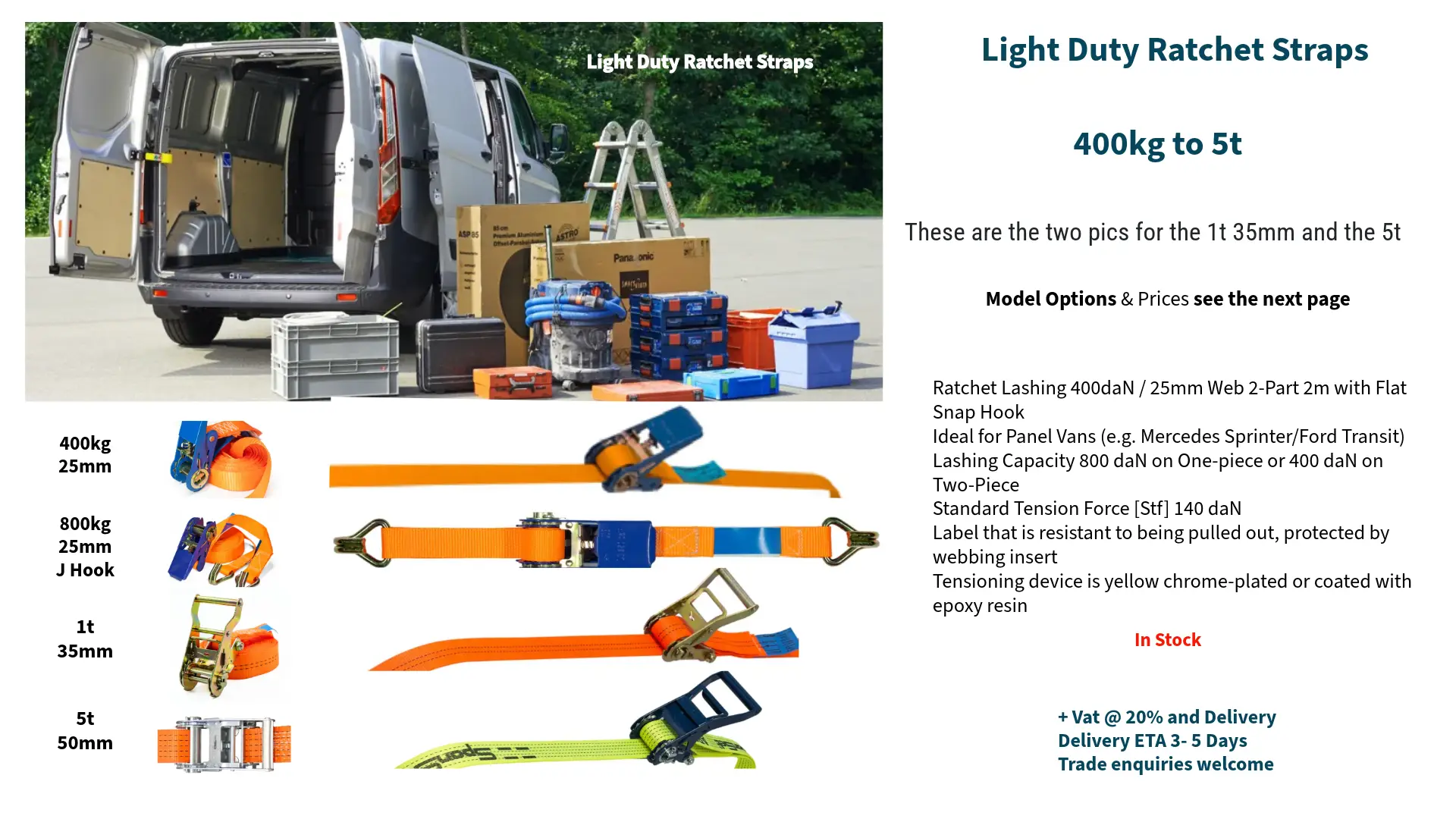 Light Duty Ratchet Straps