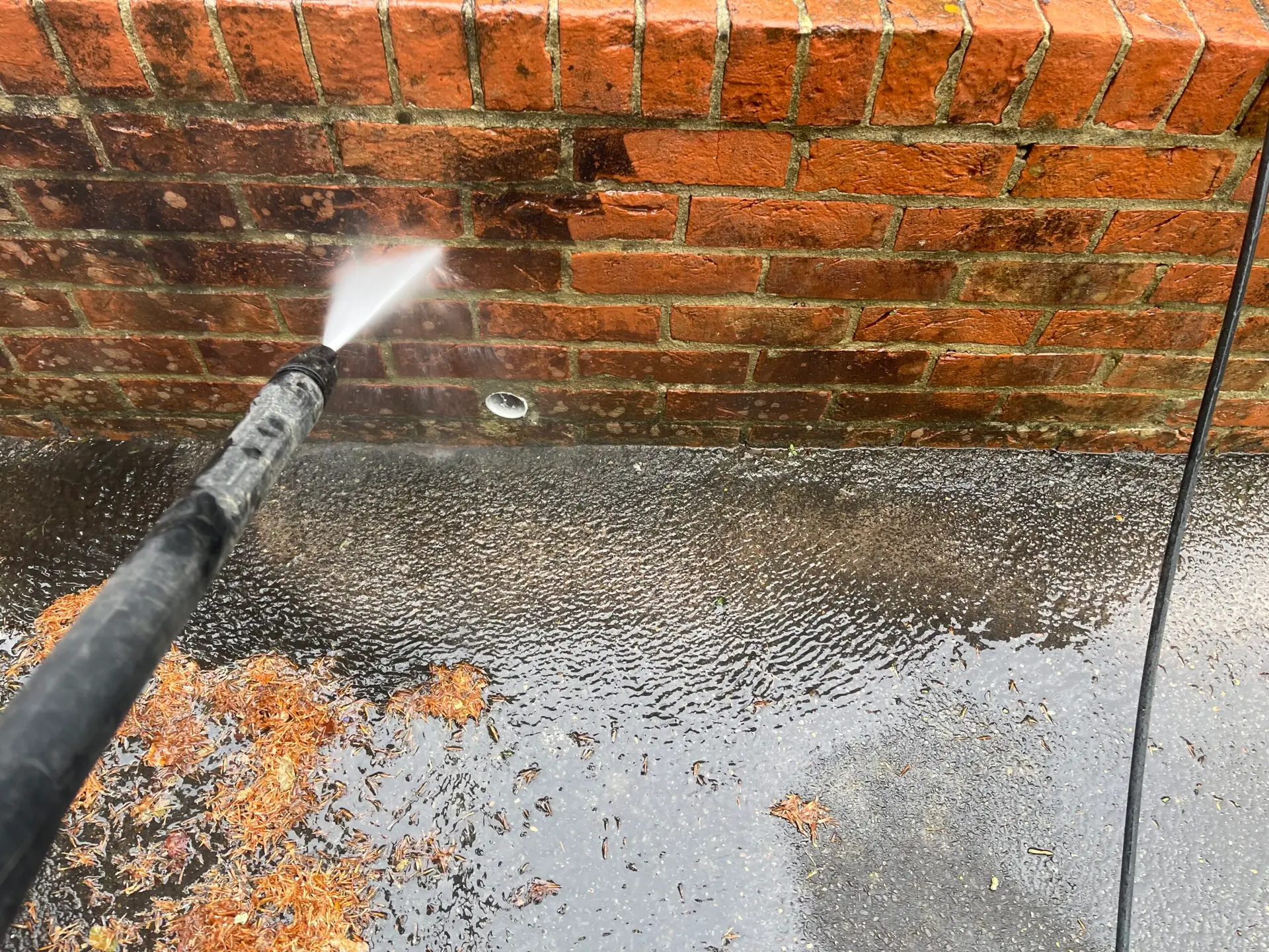Pressure Washing a patio