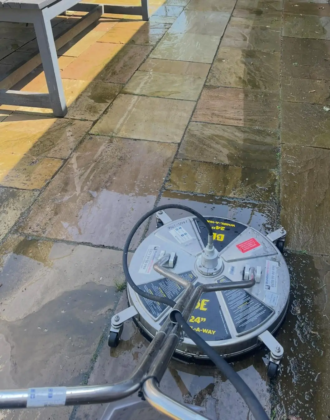 Pressure Washing a patio