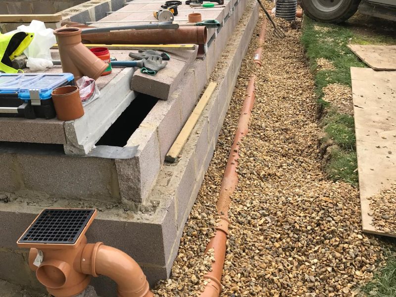 Drainage-soil-run-for-waste-